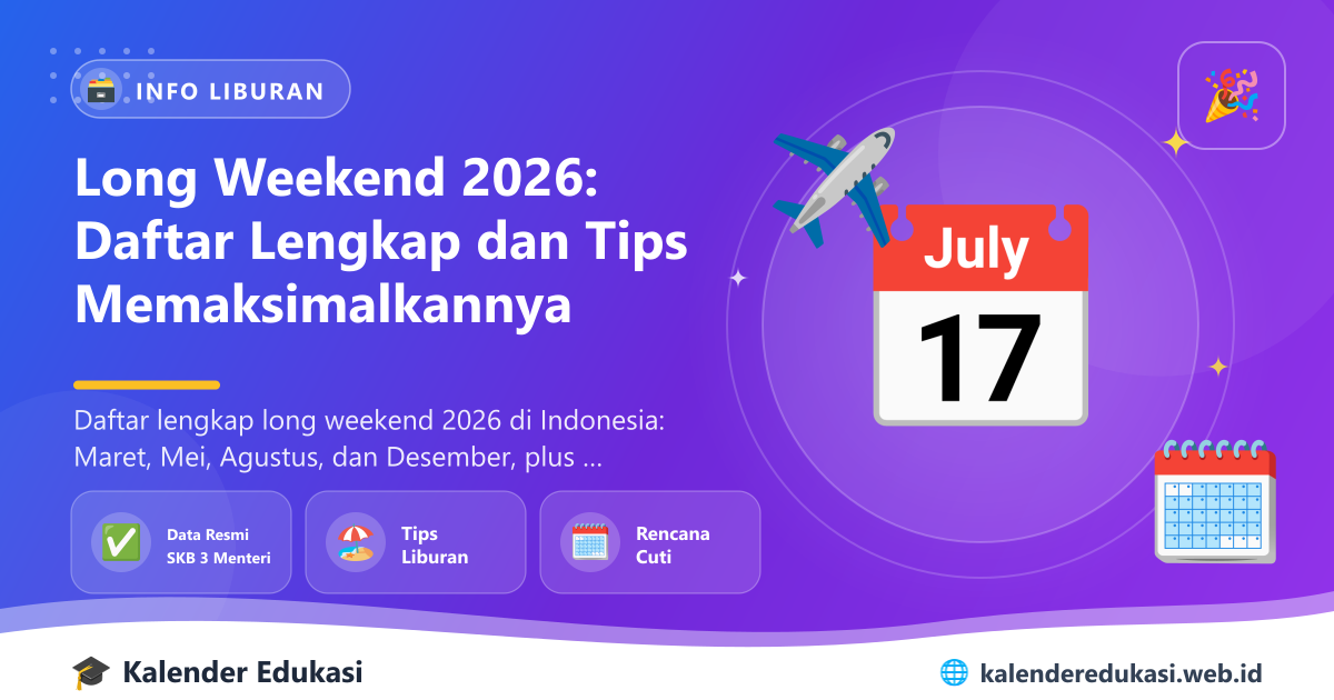 Long Weekend 2026: Daftar Lengkap dan Tips Memaksimalkannya