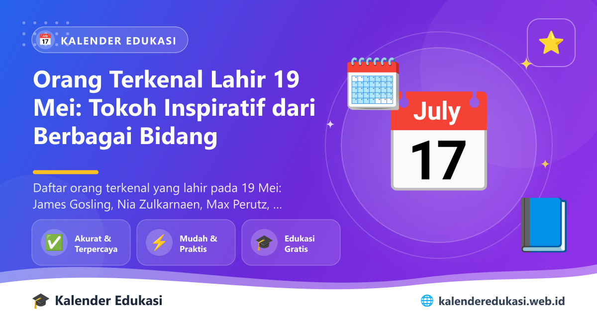 Orang Terkenal Lahir 19 Mei: Tokoh Inspiratif dari Berbagai Bidang