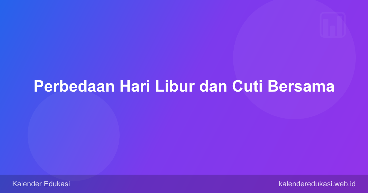 Perbedaan Hari Libur Nasional dan Cuti Bersama