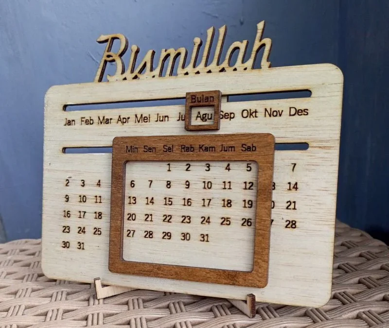 Kalender Abadi Kalender Sepanjang Masa Kalender Kayu Aestetik Bisa Tulis nama